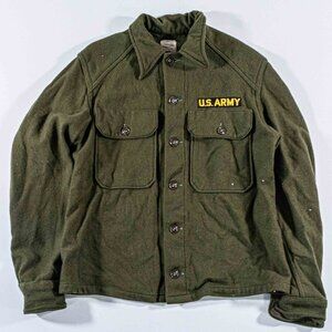 Vintage 1956 US Army OG-108 Wool Nylon Field Shirt Olive Drab Small